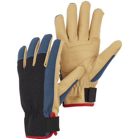 Work Gloves, Elastic, Velcro Closure, Elastic, Velcro Closure, Black, Medium Blue, 11, 1 PR MPN:DURATAN FLEX