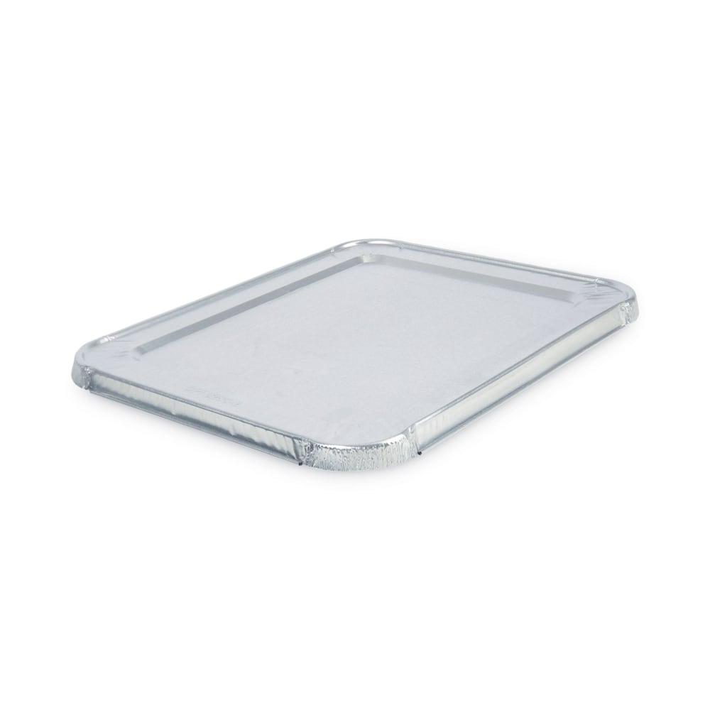 Boardwalk Aluminum Steam Table Pan Lids For Half-Size Pans, Deep, 11/16inH x 10-1/2inW x 12-13/16inD, Silver, Carton Of 100 Lids MPN:BWKLIDSTEAMHF
