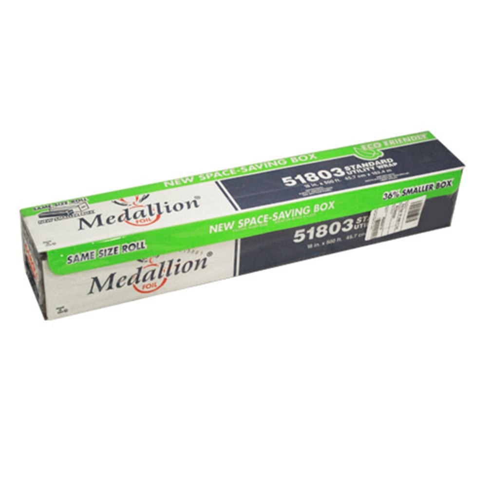 Karat Medallion Cutterbox Aluminum Foil Roll, 18in x 500ft, Silver MPN:285