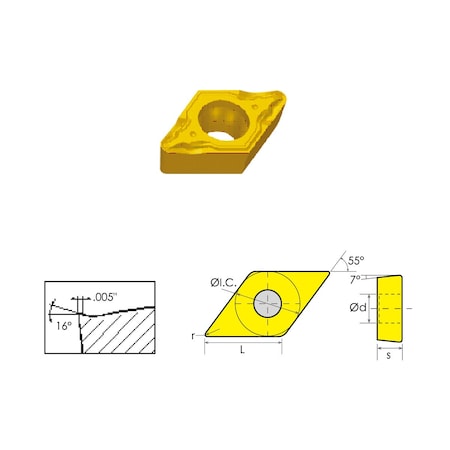 DCMT 21.52-EM Coated Carbide Insert MPN:6004-1022