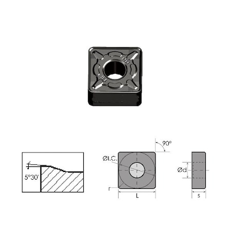 SNMG-543-DM Black Diamond Coated Carbide Insert MPN:6035-0543