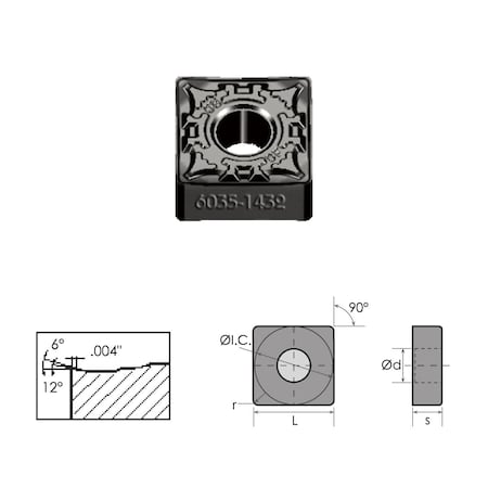 SNMG-432-DF Black Diamond Coated Carbide Insert MPN:6035-1432