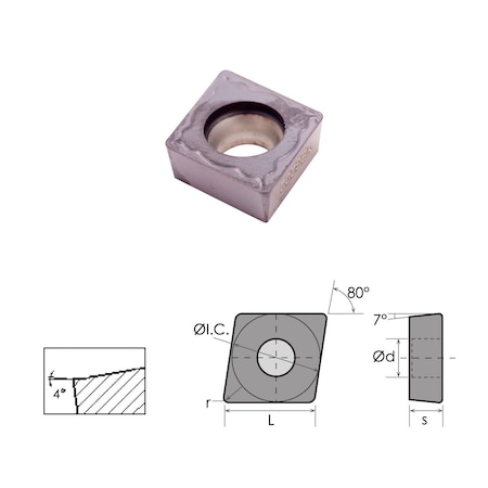 CCMT 21.52-EM Coated Carbide Insert MPN:6053-0112