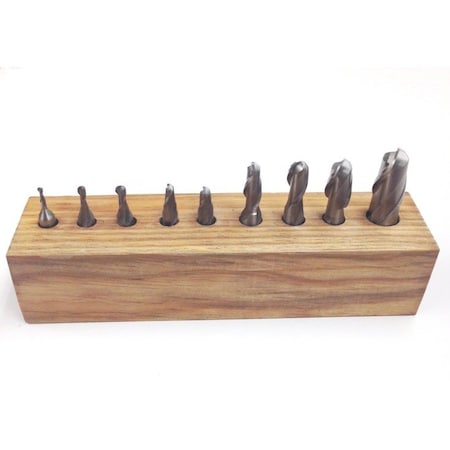 9 Piece 2 Flute Ball Nose End Mill Set MPN:8001-0009