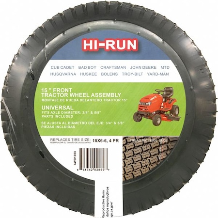 15X6.00-6 Lawn Mower Tire, SU05, 30 psi MPN:AWD1008