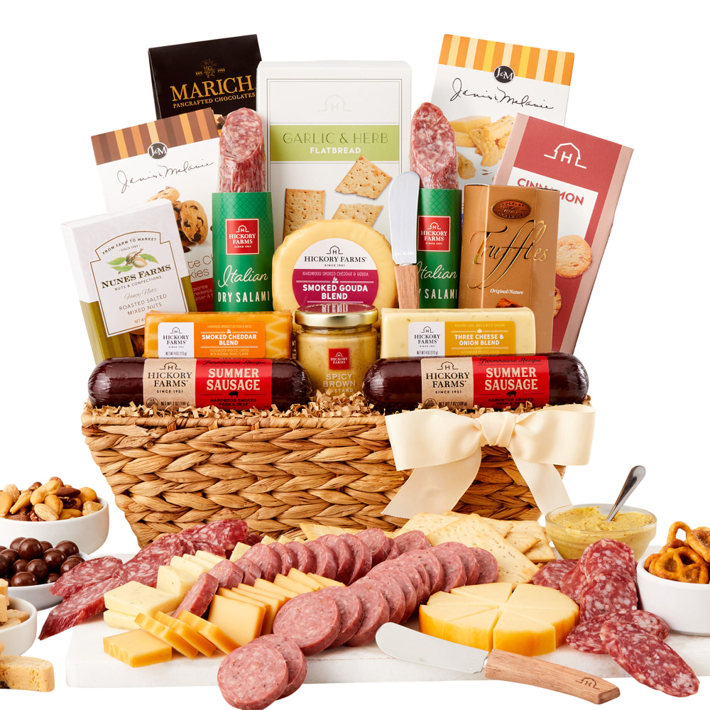Hickory Farms - Deluxe Charcuterie Gift Basket - 16 items MPN:26-137286