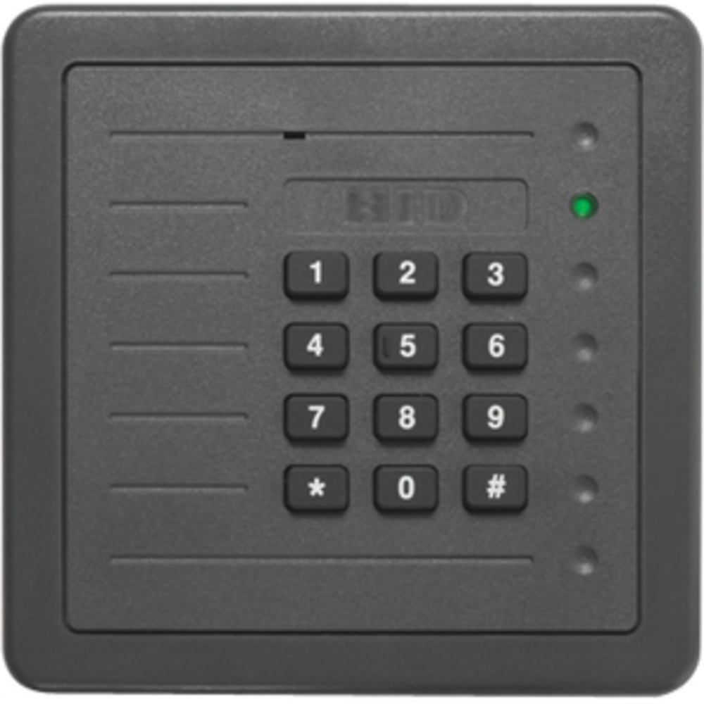 HID 125 kHz Wall Switch Proximity Reader - Contactless - Cable - 8in Operating Range - Wiegand - Box Mount, Wall Mountable - Gray MPN:5355AGK00