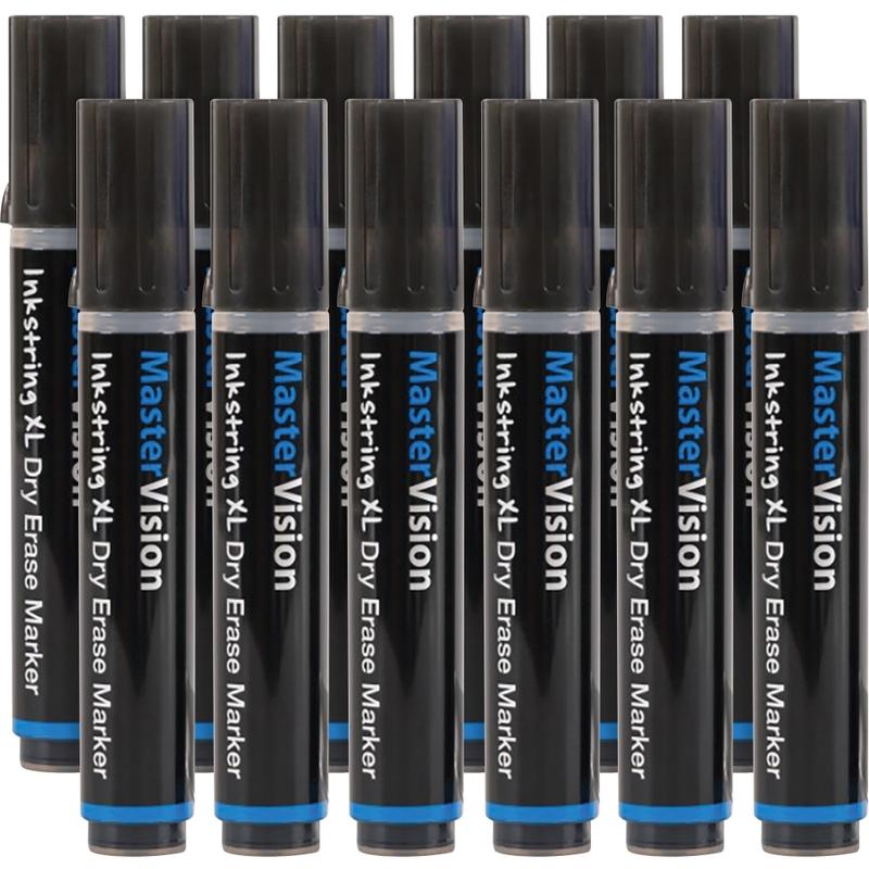 Bi-silque Inkstring XL Dry Erase Markers - 3 mm Marker Point Size - Bullet Marker Point Style - Black Gel-based Ink - 12 Each (Min Order Qty 2) MPN:PE4301