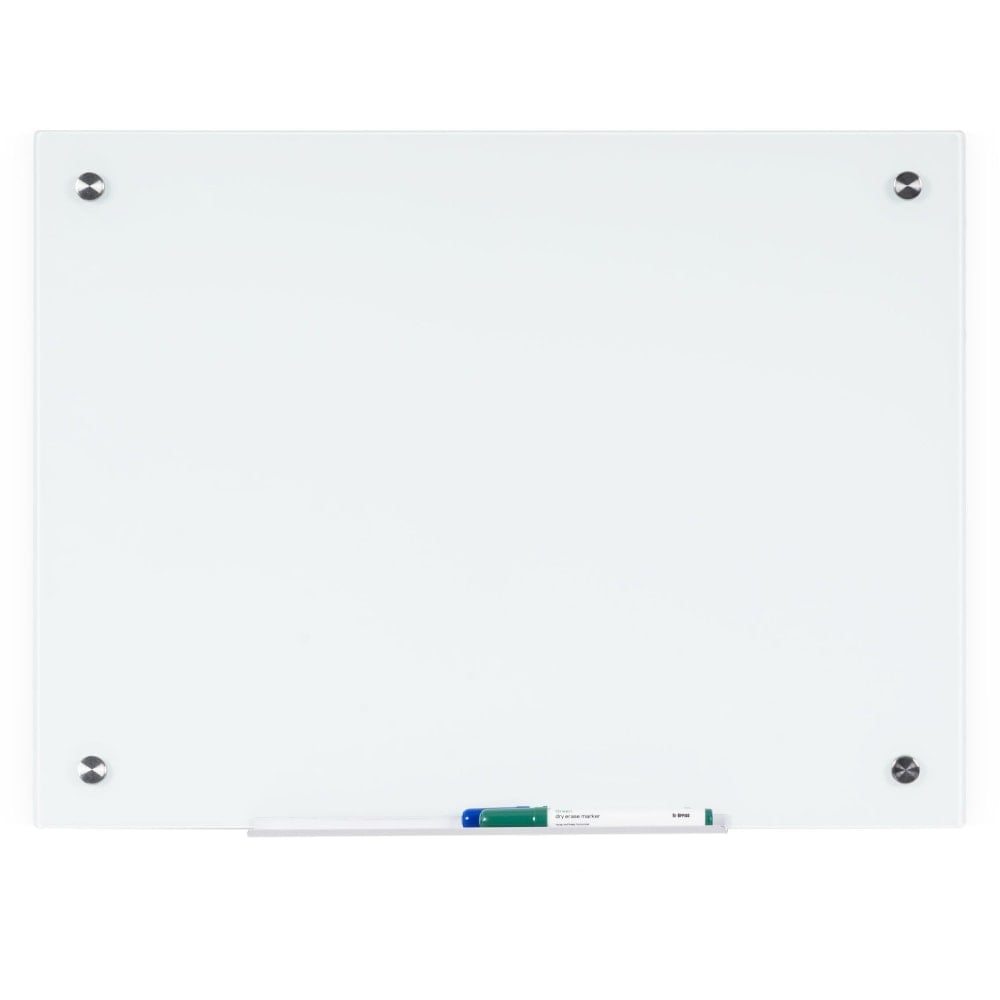 Bi-silque Magnetic Glass Dry Erase Board - 24in (2 ft) Width x 36in (3 ft) Height - White Glass Surface - Rectangle - Horizontal/Vertical - 1 Each MPN:GL070107