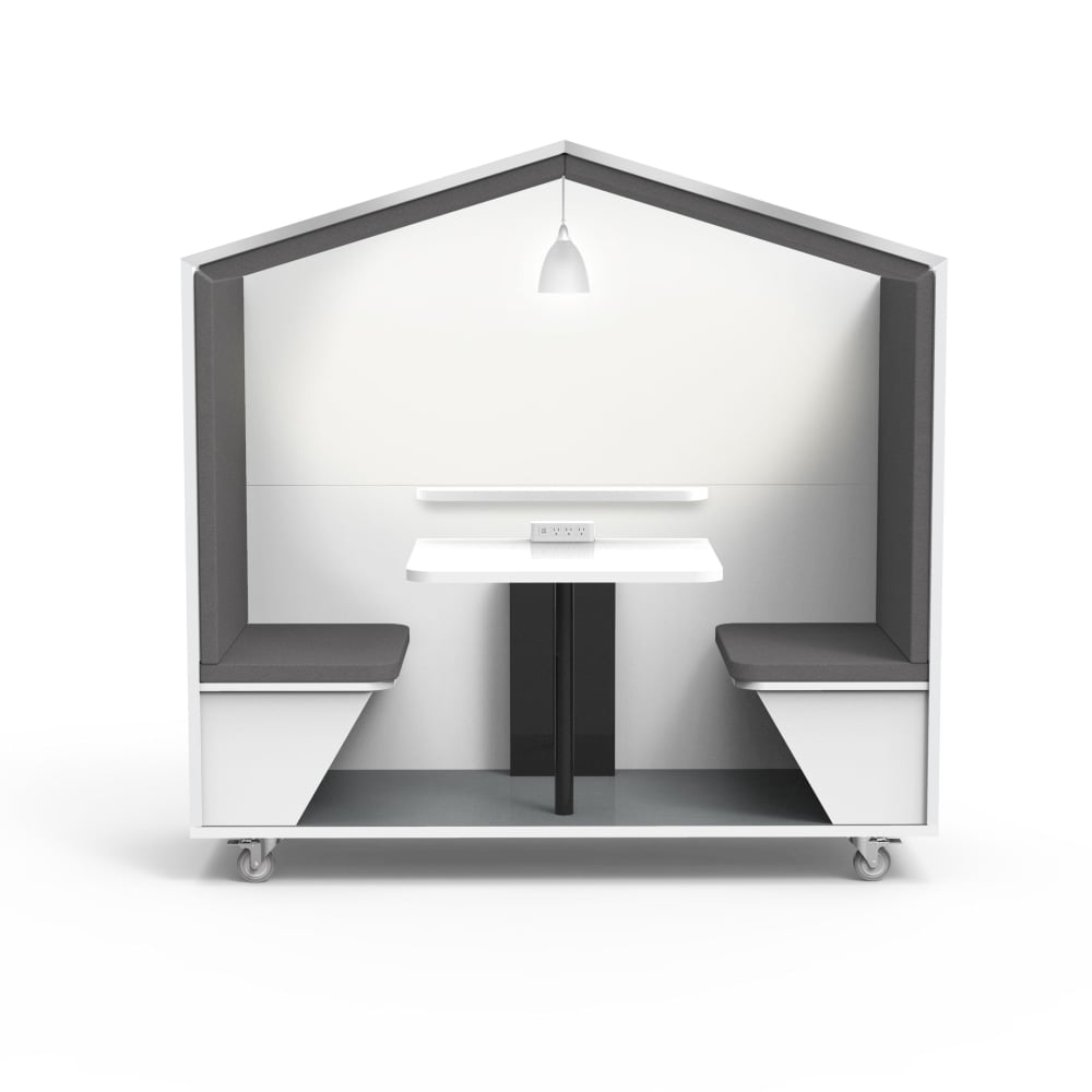 Nook POD Huddle 2-Person Workspace Pod, White/Gray, 78inW x 77inH MPN:NOOK002
