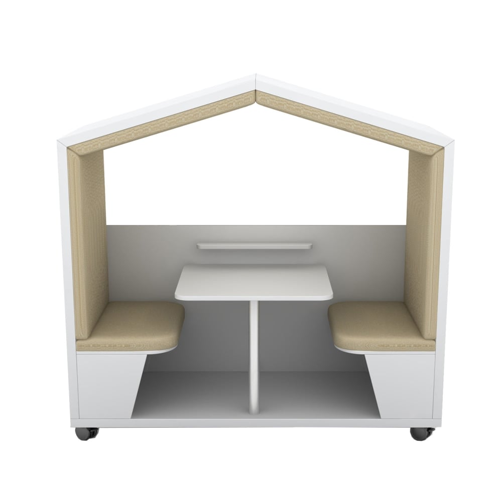 Nook POD Air 2-Person Workspace Pod, White/Wheat, 79inW x 77inH MPN:NOOK004-W