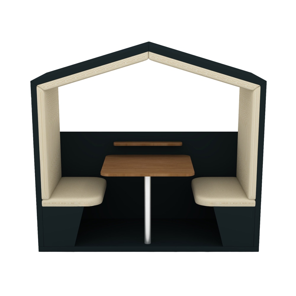 Nook POD Air 2-Person Workspace Pod, Black/Wheat, 79inW x 77inH MPN:NOOK004-B
