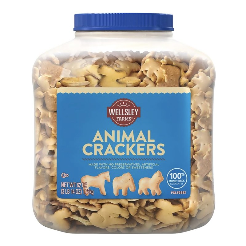 Wellsley Farms Natural Animal Crackers, 62 Oz Tub MPN:19300