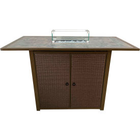 AZ Patio Heaters Rectangluar Bar Height Tile Top Fire Pit with Wind Screen AFP-BAR-SLT