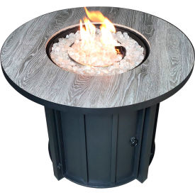 Hiland Faux Wood Tile Top Fire Pit Black AFP-FWT