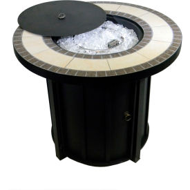 Hiland Round Tile Top Fire Pit Black AFP-TTR