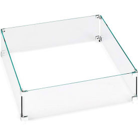 Hiland Square Fire Pit Glass Wind Screen Clear AWS-SQ22