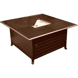 Hiland Square Outdoor Aluminum Fire Pit Hammered Bronze F-1108-FPT