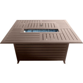 Hiland Rectangular Outdoor Aluminum Fire Pit Hammered Bronze FS-1010-T-12