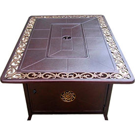 Hiland Decorative Fire Pit with Scroll Design Bronze FS-1212-T-10