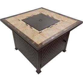 Hiland Square Tile Top Fire Pit Brown GFT-51030A