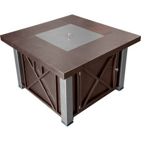 Hiland Outdoor Fire Pit Hammered Bronze & Stainless Steel 38