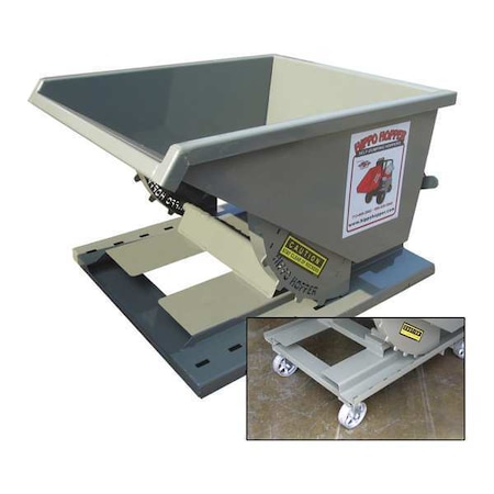 Hopper, w/Casters, 1 yd., 2000 lb., Blue MPN:HH16LD-B-CS