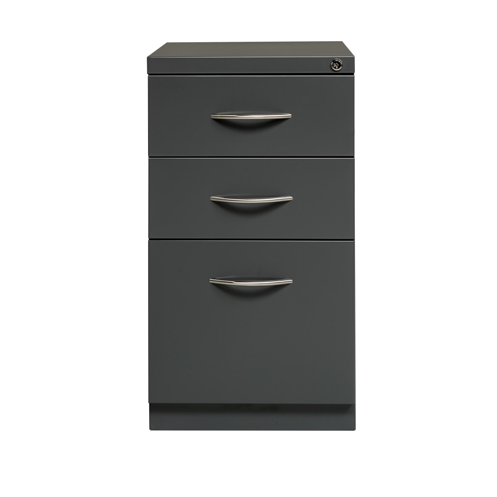 Hirsh 23inD Vertical 3-Drawer Mobile Pedestal File Cabinet, Charcoal MPN:21116