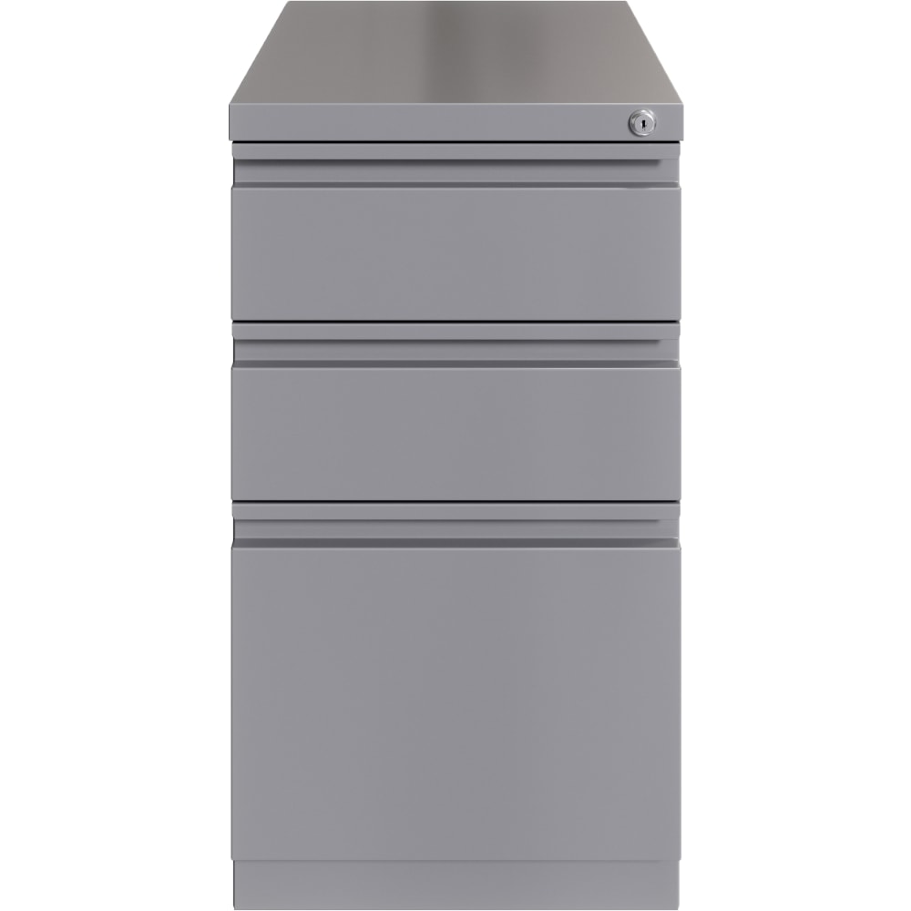 Hirsh 20inD Vertical 3-Drawer Mobile Pedestal File Cabinet, Arctic Silver MPN:24110