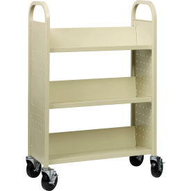 Hirsh® Single Sided 3 Shelf Book Cart 30-3/4