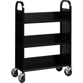 Hirsh® Single Sided 3 Shelf Book Cart 30-3/4
