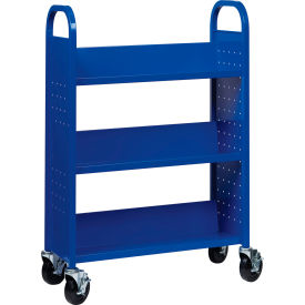 Hirsh® Single Sided 3 Shelf Book Cart 30-3/4
