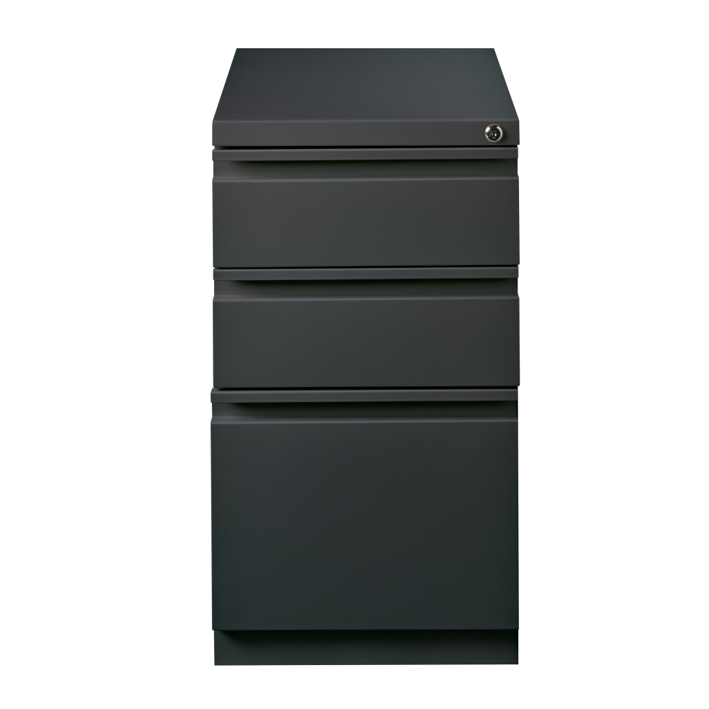 Hirsh 20inD Vertical 3-Drawer Mobile Pedestal File Cabinet, Charcoal MPN:19322