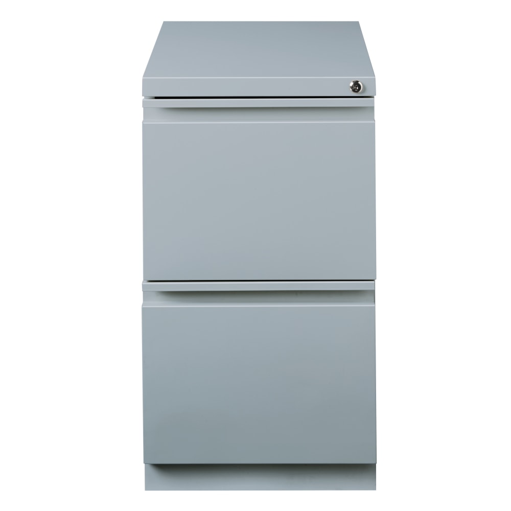 Hirsh 20inD Vertical 2-Drawer Mobile Pedestal File Cabinet, Platinum MPN:21857