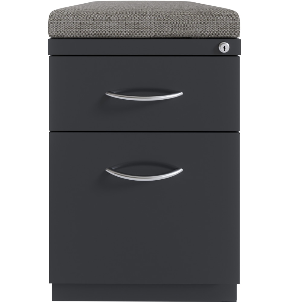 Hirsh 20inD Vertical 2-Drawer Mobile Pedestal File Cabinet, Charcoal/Chinchilla MPN:22753