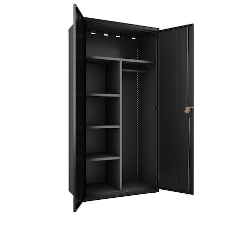 Storage Cabinets, 36 in W, 18 in D, 72 in H, Black MPN:22632
