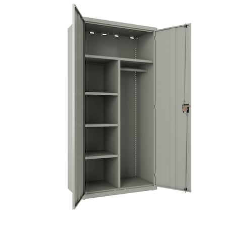Storage Cabinets, 36 in W, 18 in D, 72 in H, Light Gray MPN:22633