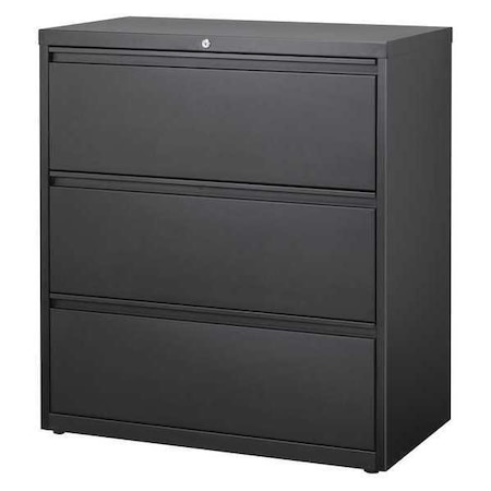 36 in W 3 Drawer Lateral File Cabinet, Black, A4/Legal/Letter MPN:17634