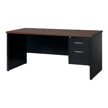 Desk Pedestal, 30 in D X 29 1/2 in H, 66 in W X Steel, Black/Walnut MPN:20537