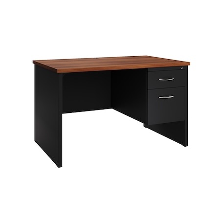 Desk Pedestal, 30 in D X 29 1/2 in H, 48 in W X Steel, Black/Walnut MPN:20539