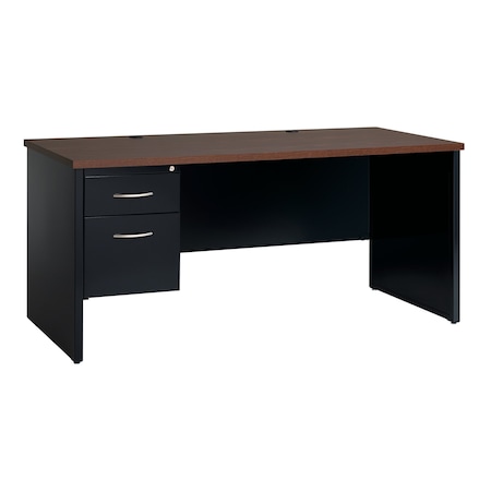 Desk Pedestal, 30 in D X 29 1/2 in H, 66 in W X Steel, Black/Walnut MPN:20543
