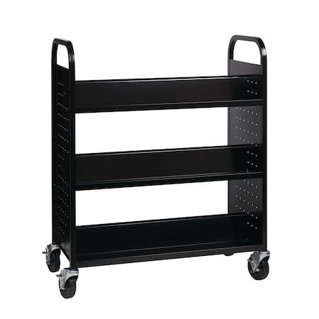 Double-sided Mobile Book Cart for Schools, Black MPN:21786