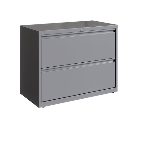 36 in W 2 Drawer Lateral File Cabinet, Arctic Silver, A4/Legal/Letter MPN:23744