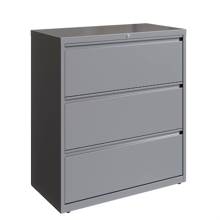 36 in W 3 Drawer Lateral File Cabinet, Arctic Silver, A4/Legal/Letter MPN:23745