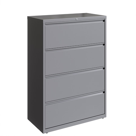 36 in W 4 Drawer Lateral File Cabinet, Arctic Silver, A4/Legal/Letter MPN:23746