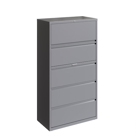 36 in W 5 Drawer Lateral File Cabinet, Arctic Silver, A4/Legal/Letter MPN:23747