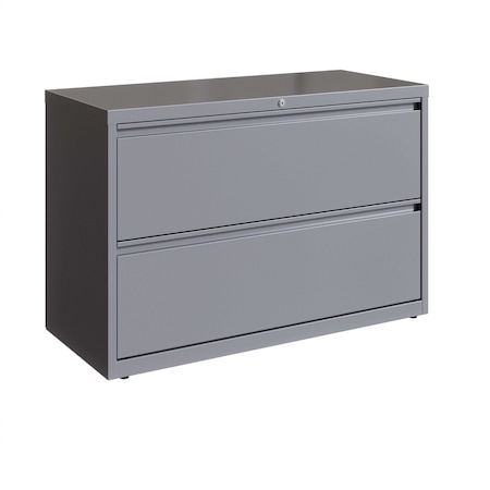 42 in W 2 Drawer Lateral File Cabinet, Arctic Silver, A4/Legal/Letter MPN:23748
