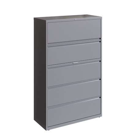 42 in W 5 Drawer Lateral File Cabinet, Arctic Silver, A4/Legal/Letter MPN:23751