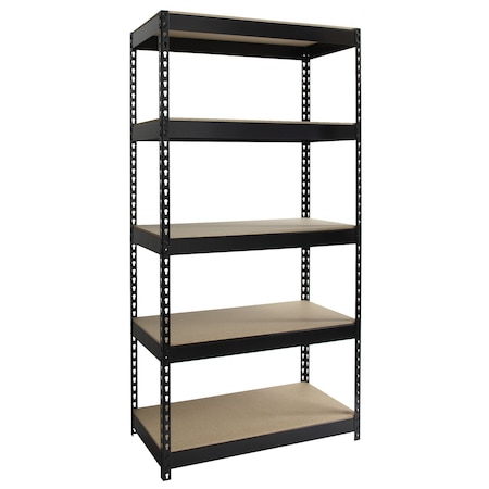 Boltless Shelving Unit, 18 in D x 36 in W x 72 in H, 5 Shelves, Steel MPN:17127