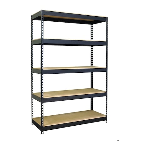 Boltless Shelving Unit, 18 in D x 48 in W x 72 in H, 5 Shelves, Steel MPN:17313